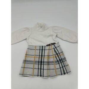 Janie and Jack Plaid Sweater Dress 12 -18 Months Belt Accent- Knitted Multicolor